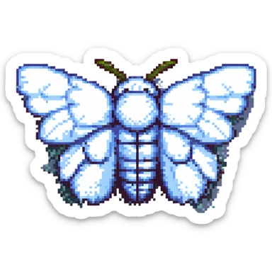 pixel art fluffy moth sticker