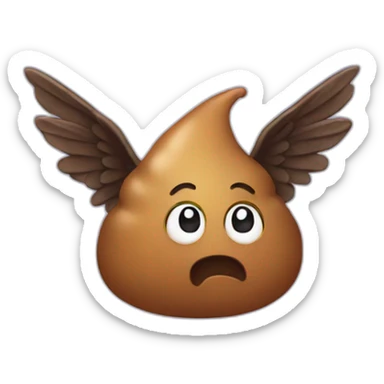 Poop with wings sticker