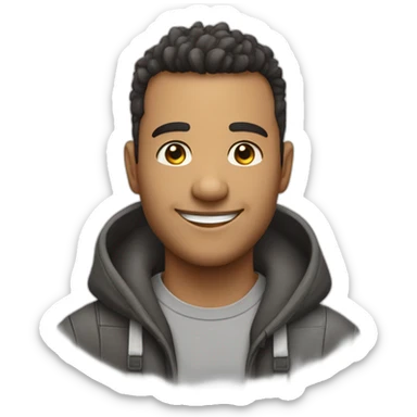 Homem alto branco de meia idade sorrindo sticker