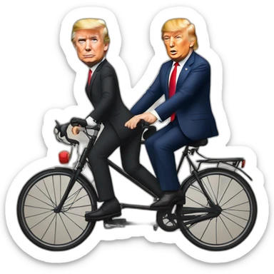 Donald trump et Emanuel Macron sur un vélo sticker