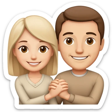 Man with his wife peacefully in romance sticker