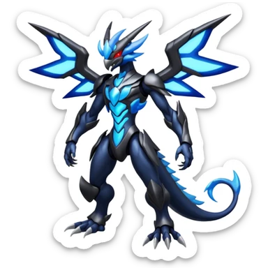Shiny Aural Darkrai-Zekrom-Genesect-Fakémon-fusion (full body) sticker