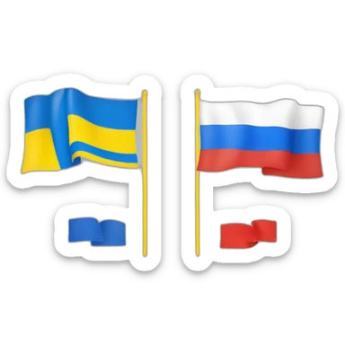 Russia flag and Ukraine Flag nd belarus flag sticker