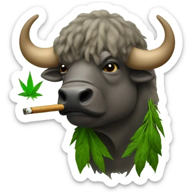 A buffalo smoking weed sticker