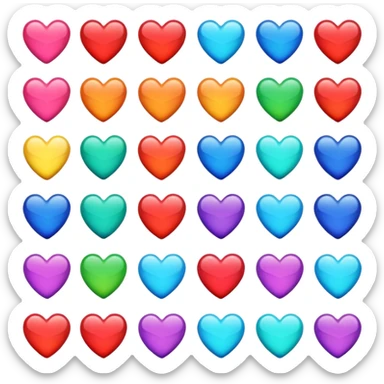Rainbow hearts  sticker