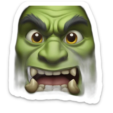 Orc(world of warcraft) zugzug face (derp) sticker