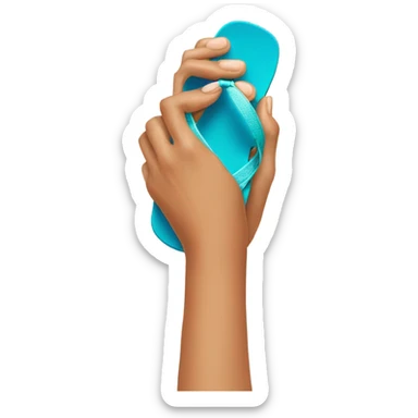 hand with a flip flop sticker