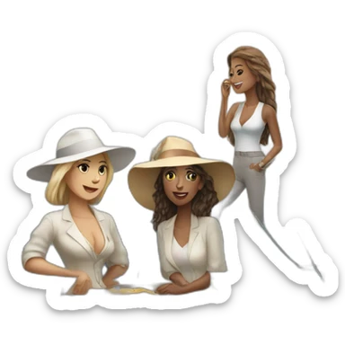 Big yacht with women sticker