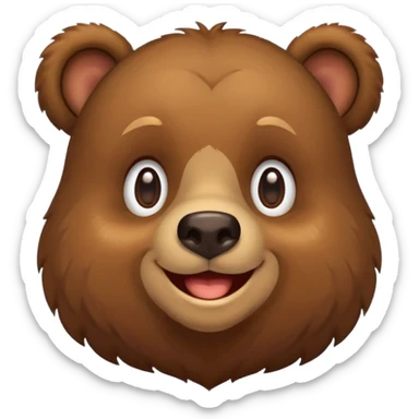 bear animal happy face sticker