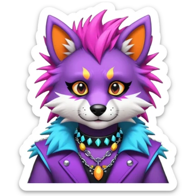 Cool punky badass Fursuit-furry-fursona sticker