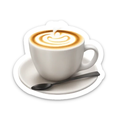 Hot latte in mug sticker