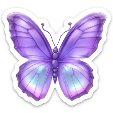 Lilac lavender Iridescent glass crystal butterfly sticker