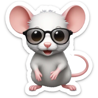 Ratón con gafas sticker