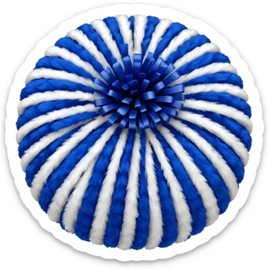 Blue and white striped Pom Poms sticker