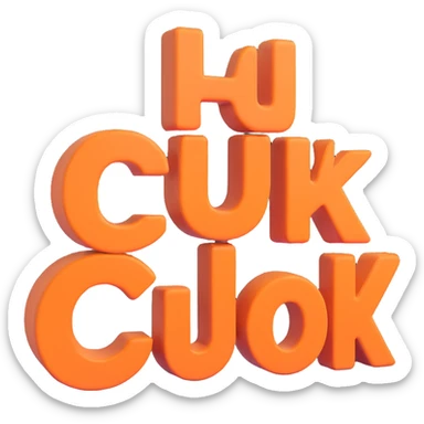simple, clean, 3D text image with the word 'cuki' centered, no emoji or face, transparent background sticker