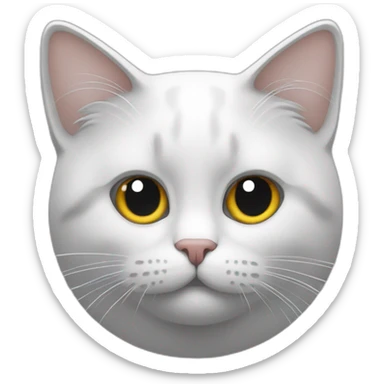 Chat blanc sur chat gris sticker