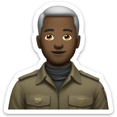 man with the tracks of a tank sticker