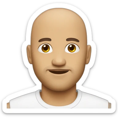 Bald man with stubble sticker