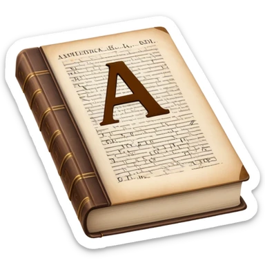 English dictionary book with letter A visible sticker