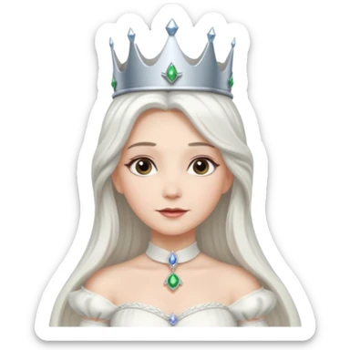 The Good Witch from The Land of Oz with long white hair, white outfit and crown sticker