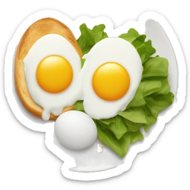 breakfast that consists of scrembled eggs and a salad sticker