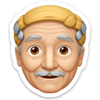 una imagen de un abuelo de 63 años con una enfermedad cardiovascular pero puedes poner al rededor habitos saludables PERO QUE SUFRA DE ENFERMEDAD CARDIOVASCULAR Y QUE NO SE VEA TAN FELIZZ sticker