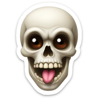Skull With eyeballs sticking tongue out sticker