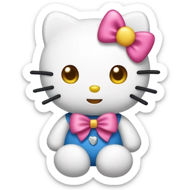 Hello kitty wearing bow sticker