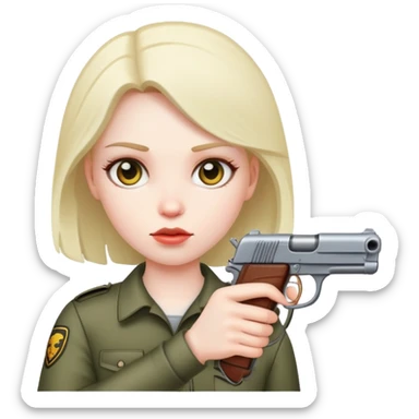 girl with gun to head sticker
