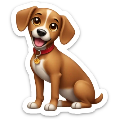 Apple like bitmoji of a dog with party ha sticker