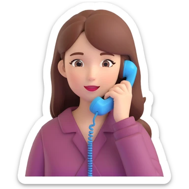 girl talking on phone bedroom background, close up pose sticker