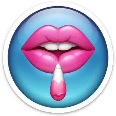 vaso con beso rosado sticker