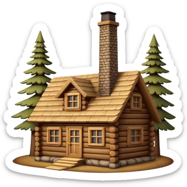 log cabin sticker