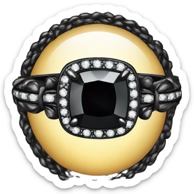 Black engagement ring sticker