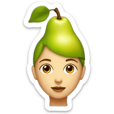 Girl head in the shape of a pear sticker