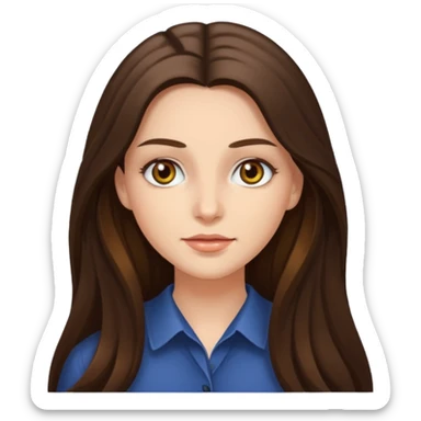brunette woman with long hair and hazel eyes sticker