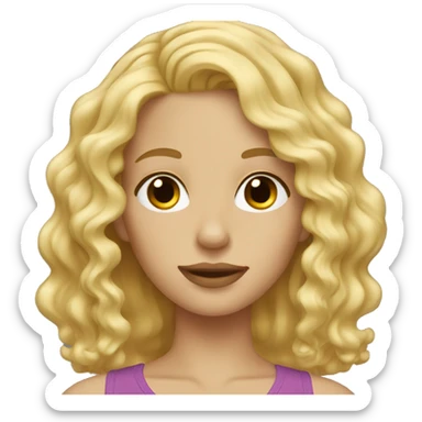 Wavy blonde hair sticker