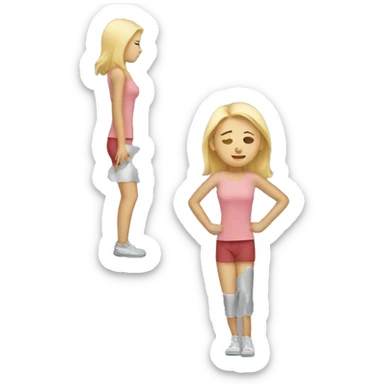Blonde woman with back pain sticker