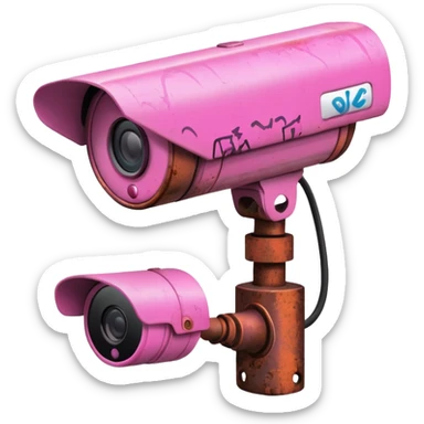 Security Camera pink with graffity sticker