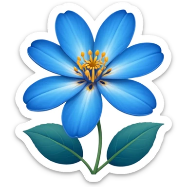 Flor azul marchitándose  sticker