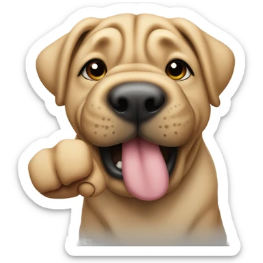 shar pei showing middle finger sticker