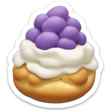 Ube cream puff sticker