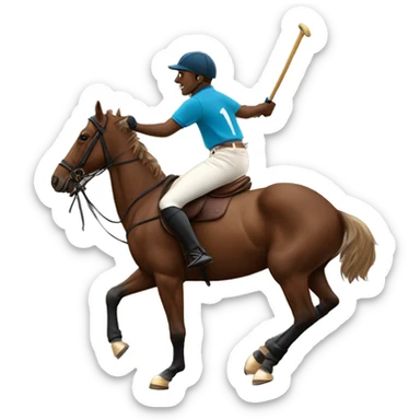 Polo player on a polo horse sticker