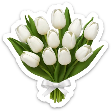 white tulip bouquet  sticker