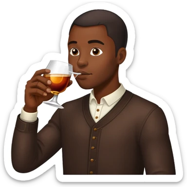 Black man drinking Hennessy sticker