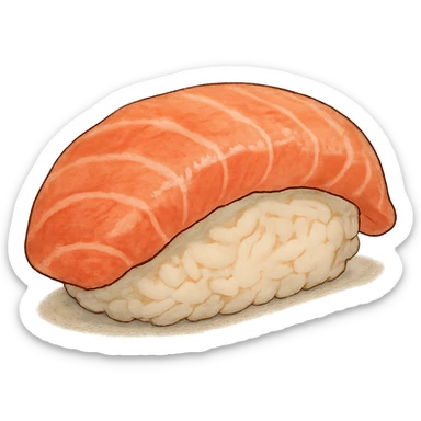 nigiri sushi in ghibli style sticker