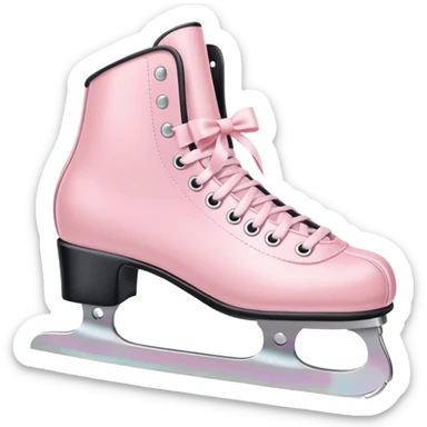 pastel pink ice skates with bow sticker