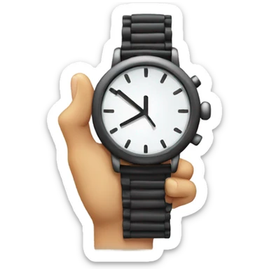 finger pointing at watch  sticker
