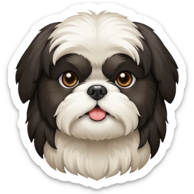 Black and white shih tzu sticker