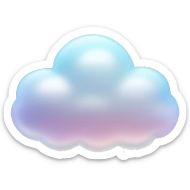 A smooth, translucent cloud with a subtle gradient, gently pulsing with light, and small, glowing raindrops falling from it.

 sticker